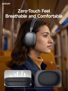 Picun B6 Over-Ear Wireless Headphones, Wireless 5.4 & Wired, ENC Call Noise Cancelling, 50H Playtime, 0.038s Low Latency, 40mm Hi-Fi Drivers, App-Adjustable Sound, Dual Connection, Lightweight Adjustable For Gaming Travel Office