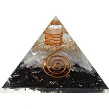 Orgone Pyramid With Black Tourmaline Selenite Crystal And Healing Coil Quartz Point Natural Healing Stones Orgonite Energy Generator For Yoga Meditation - Tourmaline đenSelenite - Xem 2