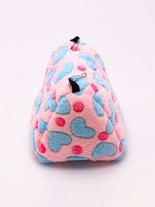 1 件随机颜色迷你心形/海星图案温暖毛绒防风仓鼠窝睡袋吊床适合小型宠物，秋冬季