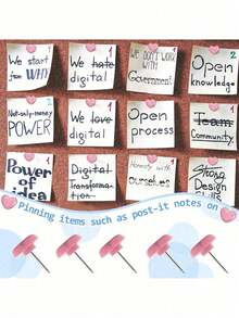 100pcs Multicolor Heart Shape Push Pins, Thumb Tacks,Suitable For Cork Board,Wall Hanging, Bulletin Board, Christmas Decoration, Holiday Gifts, Valentine's Day Gifts