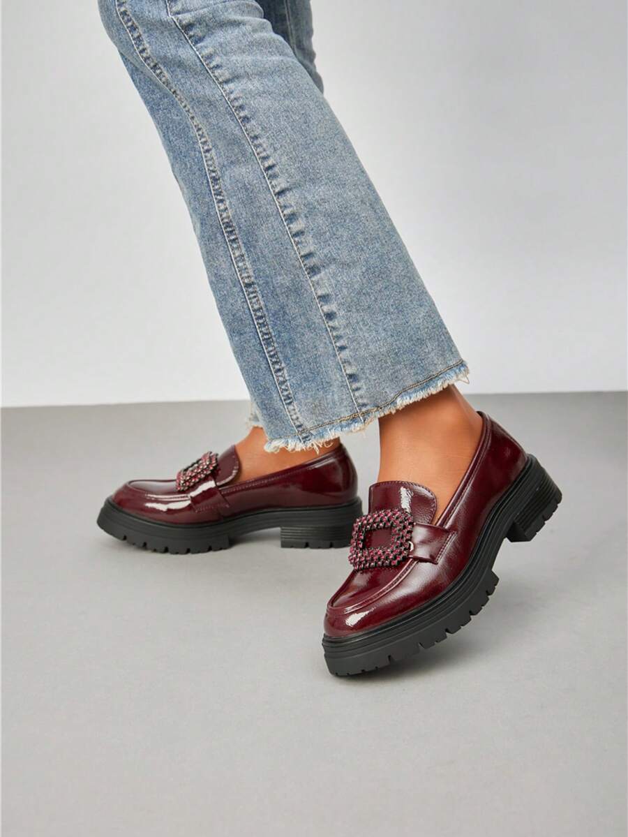 fandelle Scarpe casual retrò da donna con suola spessa e colore unito, adatte per l'uso quotidiano