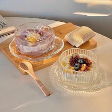 高级云朵造型玻璃餐具 | 不对称碗碟套装 | 多功能，适用于甜点、冰沙、早餐、聚会 | 时尚餐具，居家及送礼佳品 - 彩色 - 查看 4