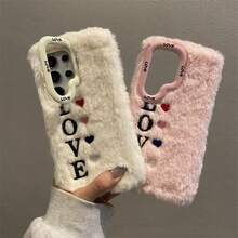 Carcasă de telefon Wnter pentru 1Samsung Galaxy S23 S24 Ultra FE A54 A55 5G A35 A05S Carcasă de pluș Ins Love Anti-cădere Carcasă spate de protecție caldă