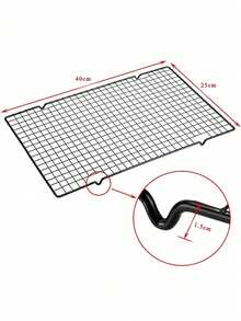 Rejilla Enfriadora para Hornear Galletas Pasteles Tortitas Antiadherente - Negro - Ver 9
