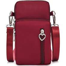 Bolsa de monederos para telfono celular, impermeable, bandolera para telfono celular con correa para el hombro - Borgoña - Ver 2