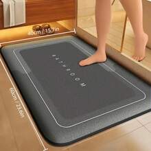 Simple Flannel Bathroom Absorbent Mat Doorstep Mat Home Kitchen Mat Toilet Quick-Drying Foot Pad Anti-Slip Entrance Mat - 白色 - 查看 2