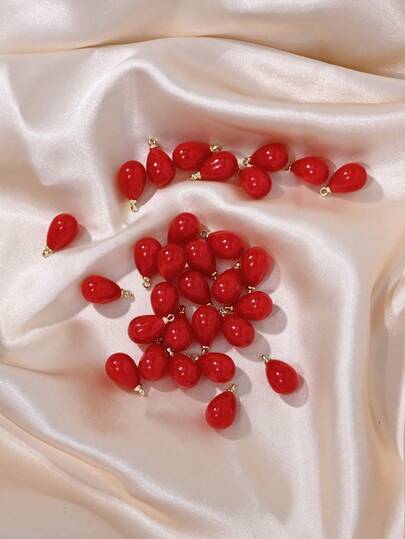 30pcs Elegant Minimalist Faux Pearl Water Drop Shaped Pendant Accessories, Handmade DIY Earrings, Necklaces, Beading Supplies