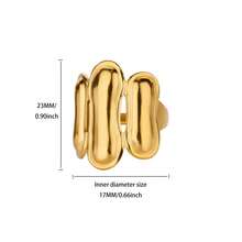 1Pc Exquisite Personalized Open Rings For Women Gold Color Stainless Steel Geometric Splicing Rings Suitable For Daily Wear