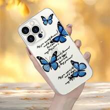 Funda para  con diseño de mariposas azules, apta para las series  16E/15/14/13/12/11/PRO/PLUS/PROMAX/MINI, compatible con las series  S/A/M/NOTE,  S/G/EDGE/E, Transsion SPARK/HANTOM/CAMON/INFINIX, las series Honor 400/Play/X/MAGIC, y los modelos de las series  14/Redmi/POCO/NOTE/K/A. Transparente, sencilla, elegante y duradera, fabricada con material TPU protector. Perfecta para San Valentín, Halloween, Navidad y otras ocasiones festivas: una opción ideal para uso personal o para regalar. - transparente - Ver 4