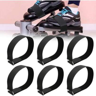 6 PCS Bike Pedal Straps Ellipse Leg Exerciser Machine Pedal Straps Adjustable Strap Ellipse Leg Exerciser Machine Under Desk Elliptical Reusable Strap