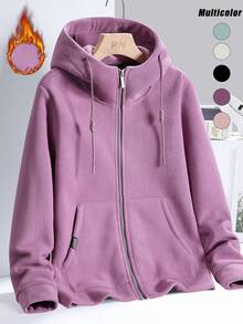 2025 New Thickened Fleece Jacket, Women's Hot-Selling Product For Spring, Autumn And Winter, Thermal Lined For Warmth, Suitable For Skiing And Other Sports Wear - Violet Purple - View 1