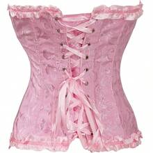 Women's Waist Cincher Bustier Boned Corset With  Design In 2025 - Pink - View 5