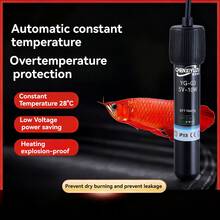 鱼缸加热棒可保持小型水族箱28°恒温。带恒温棒的乌龟和热带鱼加热器，防爆设计，迷你尺寸。