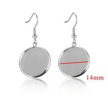 10 件不锈钢套装圆形宝石耳环适合 6 8 10 12 14 16 18 20 25 30 毫米空白底座 DIY 珠宝配件耳环