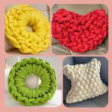 1 قطعة خيط سميك وخشن فائق السمك، كبير 500 جرام ± 10 جرام، بعرض حوالي 2 سم، ناعم ومريح، مثالي للحياكة اليدوية والغزل والإبداعات DIY. خيط سميك جديد للتجارة عبر الحدود مصنع بطانية مصنوعة يدويًا، مناسب للكروشيه والحياكة للحقائب والوسائد والدمى - وردي - مشاهدة 10