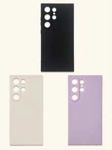 3pcs Minimalist Solid Color Phone Cases, Elegant, Simple, Black, Beige, Purple Phone Cases, Affordable Price, Suitable For All Ages And Genders, Compatible With IPhone & Galaxy, Case Compatible With Iphone 17 Pro Max, Covers, Cute Phone Case, Phone 11/12/13/13 Pro Max/14/14 Pro Max/15/15 Pro Max/16/16 Pro Max, Galaxy - Multicolor - View 39