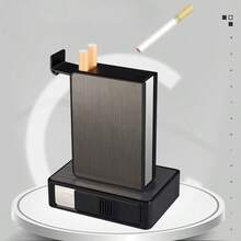 Customized Metal Cigarette Case, Designed For Business People, Brushed Metal Texture, Suitable For Both Men And Women, Automatic Push-Out Design, Durable And Scratch-Resistant, Keeps Cigarettes In Perfect Condition