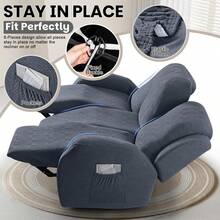 VANSOFY Recliner Couch Cover, 8-Pieces Stretch Recliner Sofa Cover Soft Jacquard Reclining Slipcover Furniture Protector With Elastic Bottom For Kid, Pets(3 Seat,Gray)