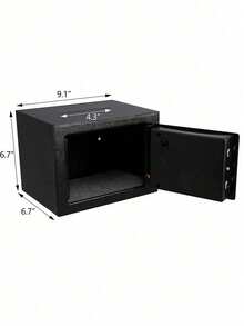 Pequeña caja fuerte de seguridad electrónica con código digital y llave, incluye 2 llaves, soporte de pared y batería, apta para hogar, oficina, hotel - Negro - Ver 6