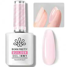 BORN PRETTY Builder Gel For Nails, 8-In-1 Extension Gel Strengthener Gel Hard Builder Nail Gel Base Top Gel, Sheer Pink Gel Builder Rhinestone Nail Glue Gel In A Bottle Nails 15ML{"Color_name":"15mlBuilderGel8in1-SheerPink"} - 15ml Builder Gel8in1-SheerPink - 查看 2