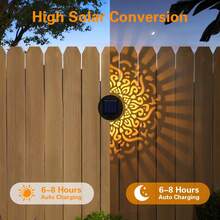 Solar Mandala Wall Light, Projection Flower Shade Lamp For Halloween Thanksgiving Christmas Party Ambiance, 4-Season Use For Garden Decoration, Landscape, Yard, Lawn, Deck, Pathway, Holiday Gift - 1 CÁI - Xem 6