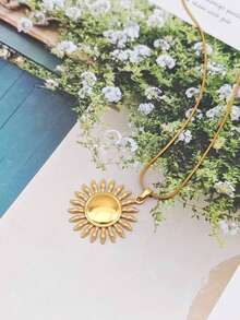 1 pieza Collar con colgante en espiral exagerado chapado en oro de 18K de acero inoxidable, collar tipo gargantilla de estilo bohemio