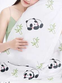 مطبوع بنمط أحرف الباندا والخيزران، طابع بوهيمي، أغطية وسادة سميكة قابلة للتخلص منها، مناسبة لغرف الفنادق وصالونات التجميل، مصنوعة من قماش غير منسوج، مقاومة للاتساخ ومنفذة للهواء، مثالية للسفر والرحلات المخيمات والفنادق في فصل الخريف والشتاء، توفر لك أفضل تجربة راحة وسفر (بدون نواة الوسادة) - متعدد الألوان - مشاهدة 5