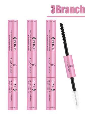 SEXYSHEEP 3 件/2 件/1 件粘合和密封，粘合 5ml 和密封 5ml，睫毛胶强力定型睫毛簇胶 2 合 1 睫毛粘合和密封持久簇睫毛胶全天佩戴 2 合 1 睫毛粘合和密封用于 DIY 睫毛延长