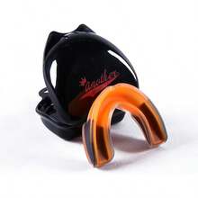 MITEGELO Protector bucal Adultos y Niños, Protector bucal Deportivo para Artes Marciales, Boxeo,, Fútbol, Rugby, Hockey, Baloncesto, Material de , con Funda Para Almacenamiento(Naranja S) - Naranja - Ver 13