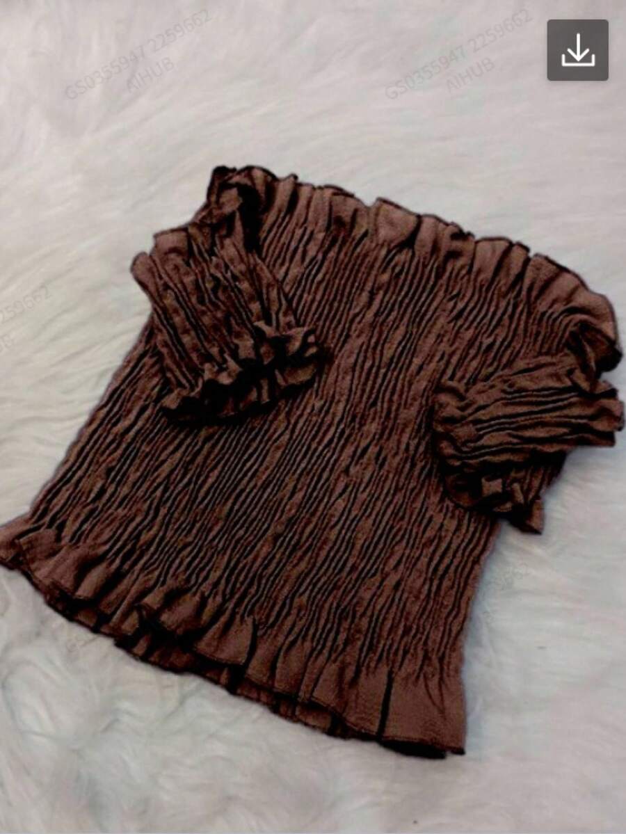 CIGANINHA DUNA WOMEN'S CROPED TOP, ONE SIZE 36-40 - Coffee Brown - View 1