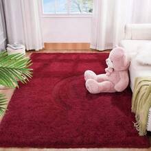 Soft Shaggy Rug For Bedroom Living Room 1.40m X 2.00m - Maroon - View 3