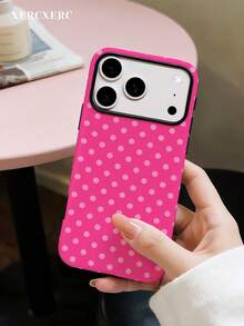 xercxerc Polka Dot Pattern Two-In-One PC TPU Hard Soft Case With Large Window, Matte & Glossy Finish For IPhone 11-17 Pro ProMax Air - Hồng - Xem 3