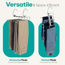 Pants Hanger, 6-Tier Open-Style Pants Hanger With Non-Slip Design Suitable For Jeans, Trousers, Scarves, And More Multi-Hanging Position Integrated Design Hanger For Organizing And Storing - White - View 3