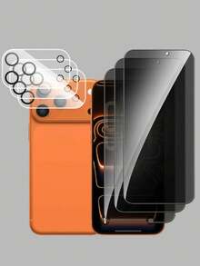 Bộ 6 món, tương thích với các dòng máy Apple: 3 miếng dán màn hình cường lực chống nhìn trộm + 3 miếng dán bảo vệ ống kính camera 3D, độ phân giải cao 1:1, chống trầy xước, chống vỡ, bền bỉ, tương thích với tất cả các dòng X/XR/11/12/13/14/15/16/16 Pro/16 Plus/16 Pro Max/16e/17/17 Air/17 Pro/17 Pro Max. - màu đen - Xem 28