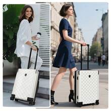Suitcase Three Size 20"/24"/28",Expandable Hardside With Double Spinner Wheels & TSA Lock,Carry On Luggage Travel Suitcase Suit Case Durable Travel Luggage,Travel And Vacation Companion, Student Suitcase For Back-To-School Season - MILK-WHITE - 查看 2