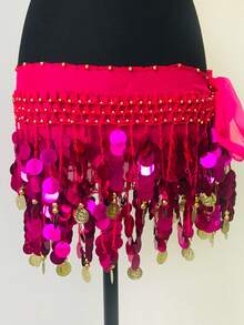 肚皮舞亮片流苏裙，时尚肚皮舞腰裙 - 彩色 - 查看 18