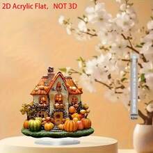 ديكور منزل اليقطين بطراز بوهيمي - من الاكريليك، مناسب للعرض على المكتب في المنزل أو المكتب أو المقهى - ديكور مثالي للخريف وعيد الشكر