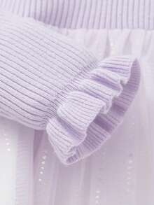 Balabala Vestido de princesa de tul degradado para niñas, suave, lindo y de moda, para otoño/invierno - tono morado blanco - Ver 7