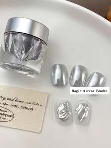 4 Colors Gold  Mirror Nail Powder Set, 3D Holographic Iridescent Nail Glitter Powder, Suitable For DIY Nail Art Design - 彩色 - 查看 3