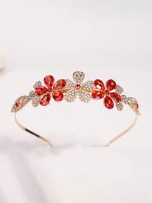 1pc Retro Bridal Tiara, Elegant Crystal Crown Headpiece, Suitable For Wedding Dress, Princess Birthday Party, Performance Costume Accessory, Coronas, Hair Garland, Bridesmaids Gifts