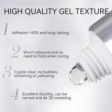 Solid Nail Tips Gel,30ml Soft Gel Nail Tips Glue, Nail Gel For Press On Nails, Super Strong Cured Needed Acrylic Nail Gel, Nails Tip U V Nail Extension Gel Nail Charm Glue{"Color_name":"30MLSolidNailTipsGel"} - 30ML固體指甲膠 - 查看 5