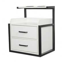 Sweetmile Salon Wall Cabinet 2 Drawers Wall Mounted Salon Storage Cabinet For Barber Store - Black and White - View 7