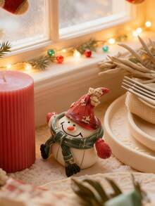 1pc Adorable Christmas Snowman Resin Figures Collection: Cute And Delightful Holiday Decorations With Intricate Holiday Details (Christmas Tree, Star, Gifts, Etc.). Perfect For Home Windowsills, Mantels, Tabletops, Or As Charming Christmas Tree Ornaments. Suitable For Room Decoration, Home Decoration, Birthday Decoration, Kitchen Decoration, Wedding Decoration, Bedroom Decoration, Living Room Decoration, Gifts, And Party Decorations.