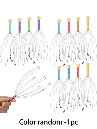 1 pezzo Massaggiatore per la testa a forma di polpo (colore casuale), graffiatoio per il cuoio capelluto a 12 artigli, strumento rilassante per uso domestico, adatto come regalo per le donne per varie festività come San Valentino, Natale, Festa della Mamma, Ringraziamento, Capodanno, Matrimonio, ecc.
