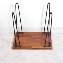 Large Mahogany Tea Table With Leaf Pattern, Coffee Table, Legs Made Of Lacquered Iron, For Use In The Living Room, On The Sofa Or In The Garden