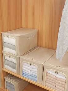 Caja de almacenamiento de tela gruesa, cesta de almacenamiento de ropa y pantalones, artículos diversos de dormitorio, cesta de lavandería, caja de almacenamiento, caja de almacenamiento, caja de almacenamiento de armario, caja de almacenamiento de cajón, sala de almacenamiento de vestidor, sala de almacenamiento de vestidor,Vuelta al colegio - Beis - Ver 9