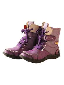 1 Pair TMA EYES Vintage Style Handcrafted Stitching & Machine Stitching PU Patchwork Contrast Color Distressed Shoe Upper, Faux Fur Lining, Jacquard Shoelace, Hook-And-Loop Closure, Non-Slip Durable Comfortable Warm Outdoor Casual Plus Size Wide Fit Ladies Ankle Boots - Purple - View 7