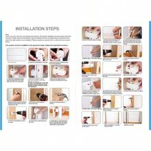 RongPin Puerta de Seguridad para niños86CM de Alto se extiende hasta 140CM de Ancho Interior y Exterior Pasillo Cocina Puerta de Seguridad de Malla para Perros y Mascotas para escaleras 140CM - Blanco - Ver 5