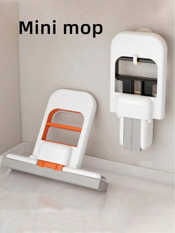 1 pieza Mopa mini multifuncional - Retráctil, uso en seco y húmedo, adecuada para cocina, sala de estar, baño, cristal de coche - Material de plástico, excelente para la limpieza del hogar, herramienta de limpieza de cocina | Diseño compacto | Plástico