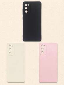 3 piezas Fundas de teléfono de silicona de unicolor minimalista en negro, blanco y rosa compatibles con 17 Pro Max y teléfonos Galaxy, cubiertas protectoras, estuche de teléfono básico y lindo como regalo de primavera - Multicolor - Ver 38